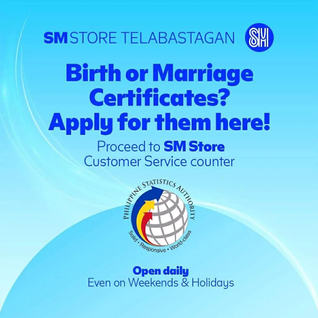 Apply for PSA Documents at SM Store Telabastagan